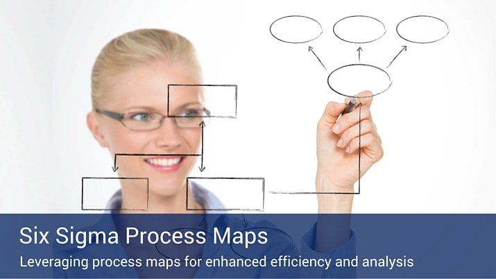 An infographic of a woman drawing a flowchart of boxes and ovals connected by lines.