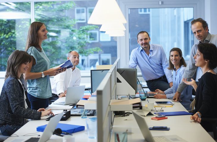 Project Team in a Scrum meeting.